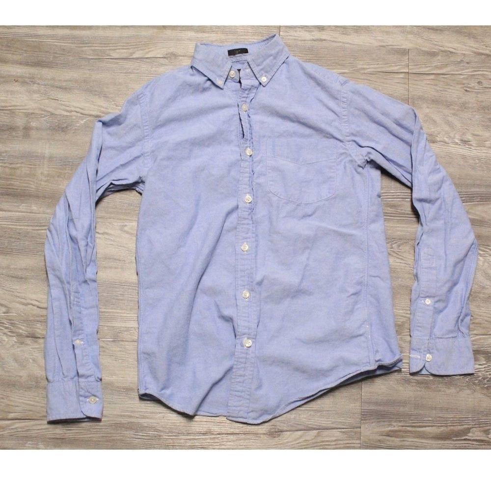 J.Crew Oxford Shirt Womens XS Slim Fit Blue Cotton Button Down Long Sleeve Top